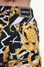 Versace Black/White/Yellow High Waisted Shorts Size 27