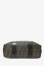 Fendi Brown Zucca Coated Canvas Large Zip Tote Bag with Luggage Tag