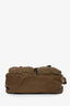 Prada Olive Green Nylon Messenger Bag with Brown Leather Trim