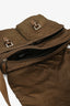 Prada Olive Green Nylon Messenger Bag with Brown Leather Trim