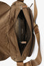 Prada Olive Green Nylon Messenger Bag with Brown Leather Trim