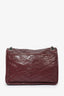 Saint Laurent Maroon Crinkled Leather Medium 'Niki' Shoulder Bag