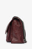 Saint Laurent Maroon Crinkled Leather Medium 'Niki' Shoulder Bag