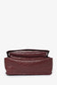 Saint Laurent Maroon Crinkled Leather Medium 'Niki' Shoulder Bag