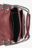 Saint Laurent Maroon Crinkled Leather Medium 'Niki' Shoulder Bag