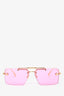 Versace Pink Rectangle Sunglasses