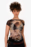 Jean Paul Gaultier Soleil Vintage Black/Beige Mesh Koi Fish Top Size M