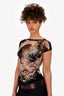 Jean Paul Gaultier Soleil Vintage Black/Beige Mesh Koi Fish Top Size M