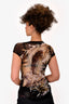 Jean Paul Gaultier Soleil Vintage Black/Beige Mesh Koi Fish Top Size M