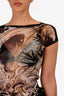 Jean Paul Gaultier Soleil Vintage Black/Beige Mesh Koi Fish Top Size M