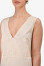 Marni Cream Cotton Sheer Sleeveless V-Neck Midi Dress Size 44