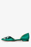 Manolo Blahnik Green Crystal Embellished Flats Size 34.5