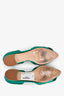 Manolo Blahnik Green Crystal Embellished Flats Size 34.5