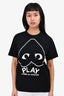 Play Comme de Garcons Black Cotton Graphic T-Shirt Size M