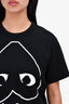 Play Comme de Garcons Black Cotton Graphic T-Shirt Size M