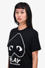 Play Comme de Garcons Black Cotton Graphic T-Shirt Size M
