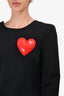 Moschino Black Inflatable Heart Low Back Dress Size 12
