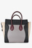Celine 2011 Black/Burgundy/Grey Leather Medium Luggage Tote