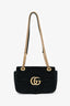 Gucci Black Velvet Marmont Mini Chain Crossbody