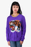 Gucci Purple/Gold Tiger Printed Knit Size S