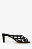 Jimmy Choo Black Suede Woven Heeled Sandals Size 40