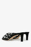 Jimmy Choo Black Suede Woven Heeled Sandals Size 40