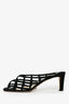 Jimmy Choo Black Suede Woven Heeled Sandals Size 40