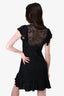 Roberto Cavalli Black Lace Butterfly Mini Dress Size 38
