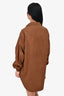 Faithfull The Brand Brown Oversized Button-Up Shirt Size 2