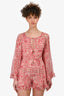 Zimmermann Red/Pink Silk Patterned Romper Size 0