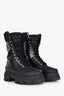 Ganni Black Leather Combat Boots Size 37