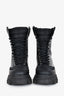 Ganni Black Leather Combat Boots Size 37