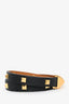Hermes Black/Gold Leather Studded Infini Cloute Double Tour Bracelet