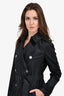 Burberry Brit Black Check Nylon Short Trench Coat Size 4