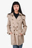 Burberry Brit Beige with Green Insert Short Trench Size 6