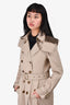 Burberry Brit Beige with Green Insert Short Trench Size 6