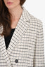 Maje White/Black Check Double Breasted Tweed Blazer Size 34