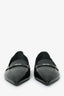 Prada Black Brushed Leather Pointed Flats Size 37