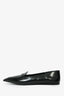 Prada Black Brushed Leather Pointed Flats Size 37