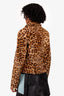 Alaïa Leopard Print Pony Calf Biker Jacket Size 42