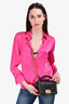 Roberto Cavalli Pink Silk Gold Button-Up Size 46