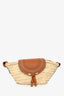 Chloe Brown Leather/Raffia 'Marcie' Basket Tote
