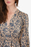 Sandro Yellow/Blue Floral Print Midi Dress Size 34