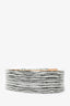 MaxMara White/Black Leather Printed Belt Size M