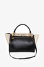 Celine Beige/Black Python/Leather Medium Trapeze Bag with Strap