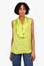 Escada Green Silk Neck-Tie Sleeveless Top Size 44