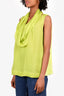 Escada Green Silk Neck-Tie Sleeveless Top Size 44