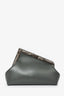 Fendi First Grey/Python Leather Small Clutch with Strap