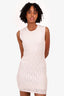 Fendi White FF Logo-Jacquard Sleeveless Mini Dress Size 40