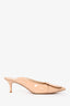 Gianvito Rossi Nude Patent Heeled Mules Size 38